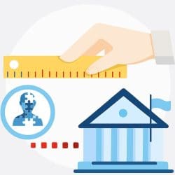 Graphic depicting precise evaluation of student gaps against college admissions criteria